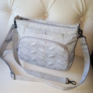 Lug Samba brushed pearl gray crossbody or shoulder